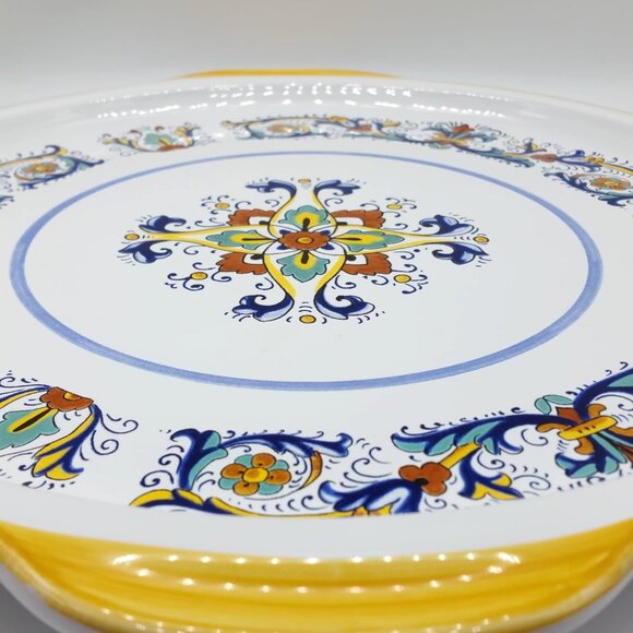 RARE Nova Deruta Hand Painted Double Handle Serving Platter 13" - Picture 8 of 10